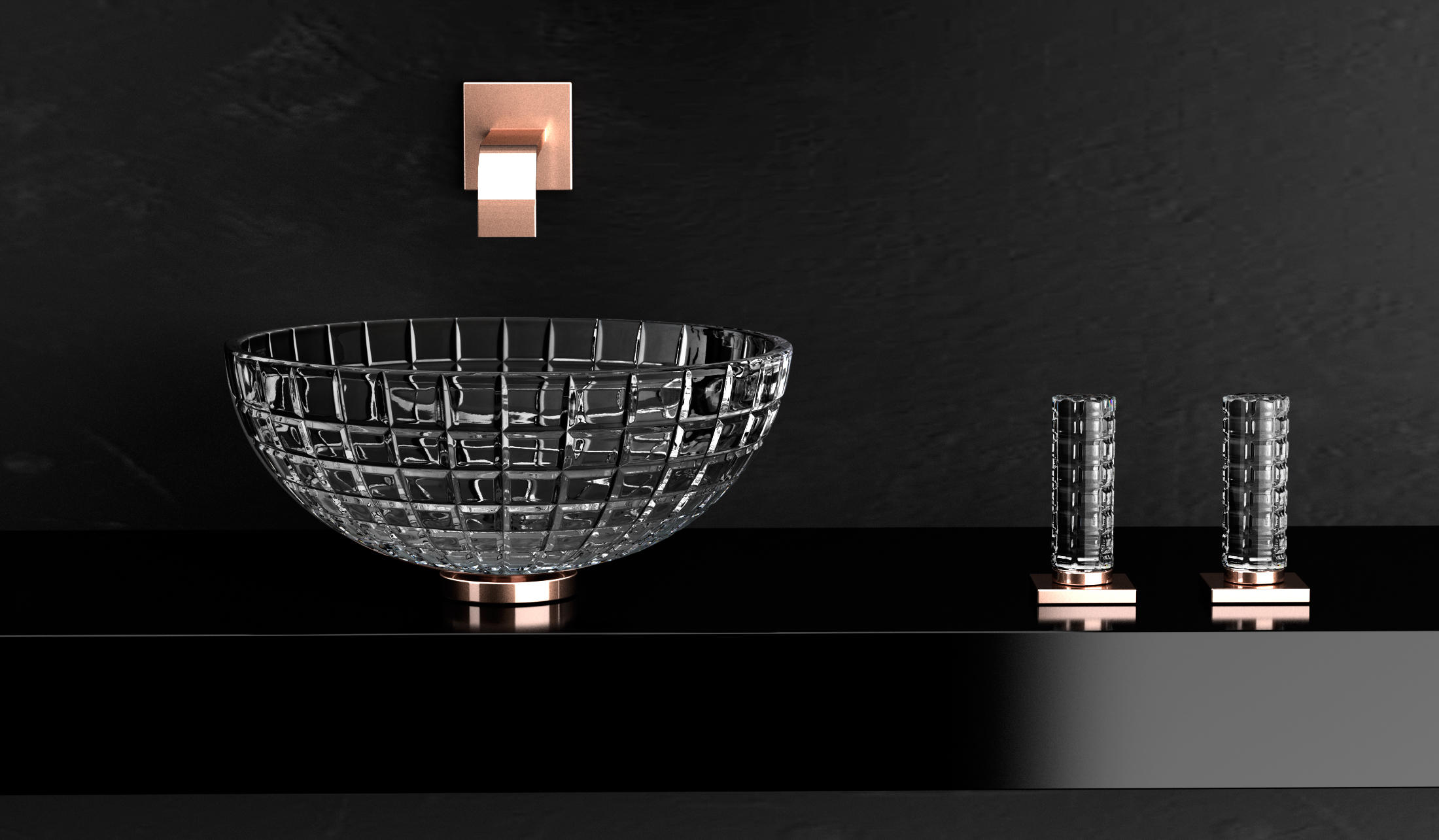 Glass Design Glamorous Tuning - stylish glass bathroom fixtures with contemporary design