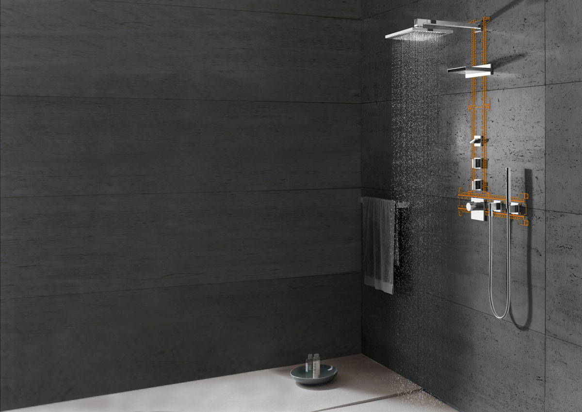 Shower systems and bathroom fixtures